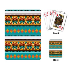 Tribal Design In Retro Colors Playing Cards Single Design by LalyLauraFLM