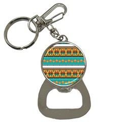 Tribal Design In Retro Colors Bottle Opener Key Chain by LalyLauraFLM