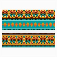 Tribal Design In Retro Colors Large Glasses Cloth (2 Sides) by LalyLauraFLM