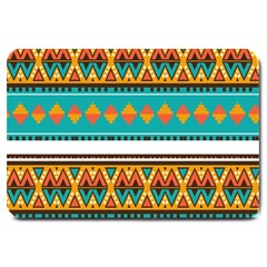 Tribal Design In Retro Colors Large Doormat