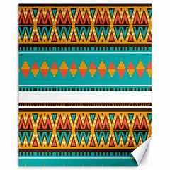 Tribal Design In Retro Colors Canvas 11  X 14 