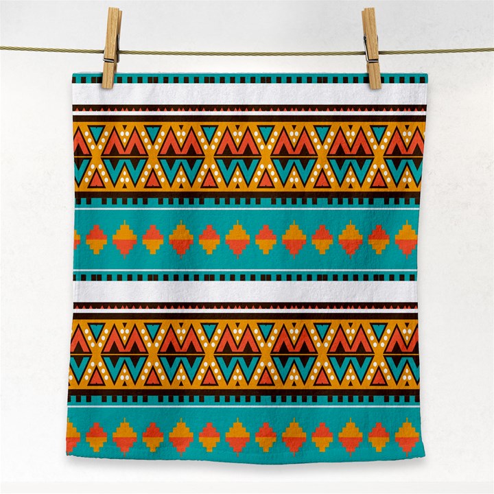 Tribal design in retro colors Face Towel