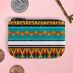 Tribal Design In Retro Colors Mini Coin Purse by LalyLauraFLM