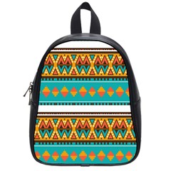 Tribal Design In Retro Colors School Bag (small) by LalyLauraFLM