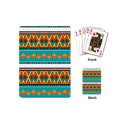 Tribal Design In Retro Colors Playing Cards (mini) by LalyLauraFLM