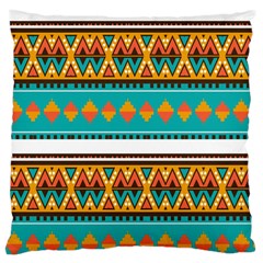 Tribal Design In Retro Colors Large Cushion Case (two Sides)