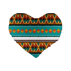 Tribal Design In Retro Colors Standard 16  Premium Heart Shape Cushion 