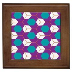 Cubes In Honeycomb Pattern Framed Tile