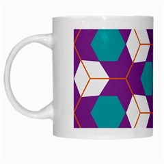 Cubes In Honeycomb Pattern White Mug by LalyLauraFLM