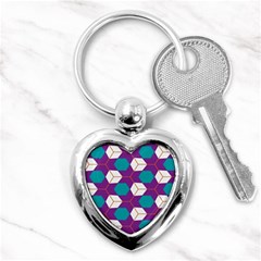 Cubes In Honeycomb Pattern Key Chain (heart)