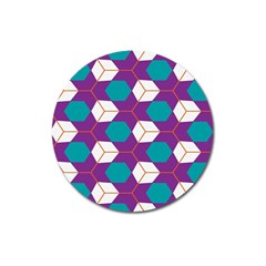 Cubes In Honeycomb Pattern Magnet 3  (round)