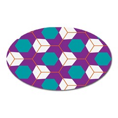 Cubes In Honeycomb Pattern Magnet (oval) by LalyLauraFLM