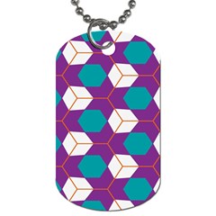 Cubes In Honeycomb Pattern Dog Tag (one Side) by LalyLauraFLM