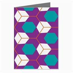 Cubes In Honeycomb Pattern Greeting Card by LalyLauraFLM