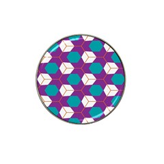 Cubes In Honeycomb Pattern Hat Clip Ball Marker (4 Pack)