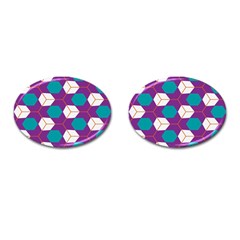 Cubes In Honeycomb Pattern Cufflinks (oval)