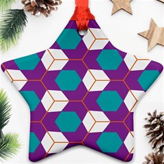 Cubes In Honeycomb Pattern Star Ornament (two Sides)