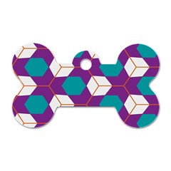 Cubes In Honeycomb Pattern Dog Tag Bone (one Side)