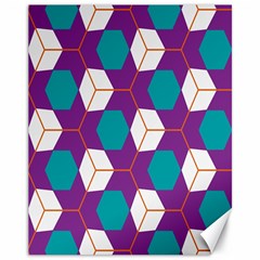 Cubes In Honeycomb Pattern Canvas 11  X 14  by LalyLauraFLM