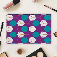 Cubes In Honeycomb Pattern Cosmetic Bag (large) by LalyLauraFLM