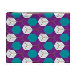 Cubes In Honeycomb Pattern Cosmetic Bag (xl) by LalyLauraFLM