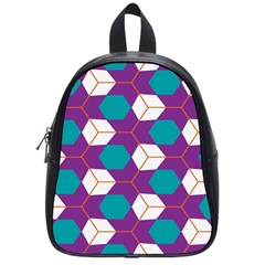 Cubes In Honeycomb Pattern School Bag (small) by LalyLauraFLM