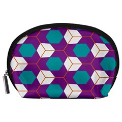 Cubes In Honeycomb Pattern Accessory Pouch by LalyLauraFLM