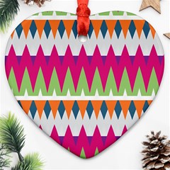 Chevron Pattern Ornament (heart) by LalyLauraFLM