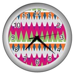 Chevron Pattern Wall Clock (silver)