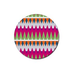 Chevron Pattern Rubber Round Coaster (4 Pack) by LalyLauraFLM