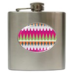 Chevron pattern Hip Flask (6 oz) Front