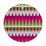 Chevron pattern Round Ornament (Two Sides) Back