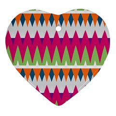 Chevron Pattern Heart Ornament (two Sides) by LalyLauraFLM