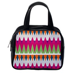 Chevron Pattern Classic Handbag (one Side) by LalyLauraFLM