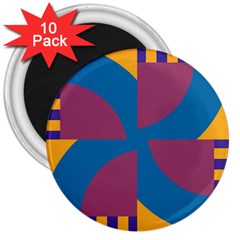 Blue Flower 3  Magnet (10 Pack)