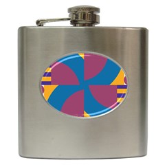 Blue Flower Hip Flask (6 Oz)