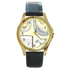 Tearespite Round Gold Metal Watches