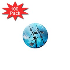 Awesome Ship Wreck With Dolphin And Light Effects 1  Mini Magnets (100 Pack)  by FantasyWorld7