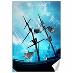 Awesome Ship Wreck With Dolphin And Light Effects Canvas 12  x 18   11.88 x17.36  Canvas - 1