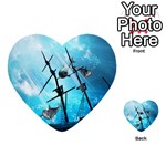 Awesome Ship Wreck With Dolphin And Light Effects Multi-purpose Cards (Heart)  Front 1