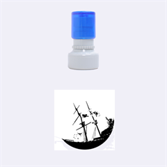 Awesome Ship Wreck With Dolphin And Light Effects Rubber Round Stamps (small)