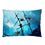 Awesome Ship Wreck With Dolphin And Light Effects Pillow Cases (Two Sides) Front