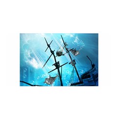 Awesome Ship Wreck With Dolphin And Light Effects Satin Wrap