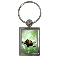 Wonderful Sea Turtle With Bubbles Key Chains (rectangle)  by FantasyWorld7