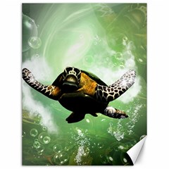 Wonderful Sea Turtle With Bubbles Canvas 12  X 16  