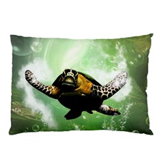 Wonderful Sea Turtle With Bubbles Pillow Cases by FantasyWorld7