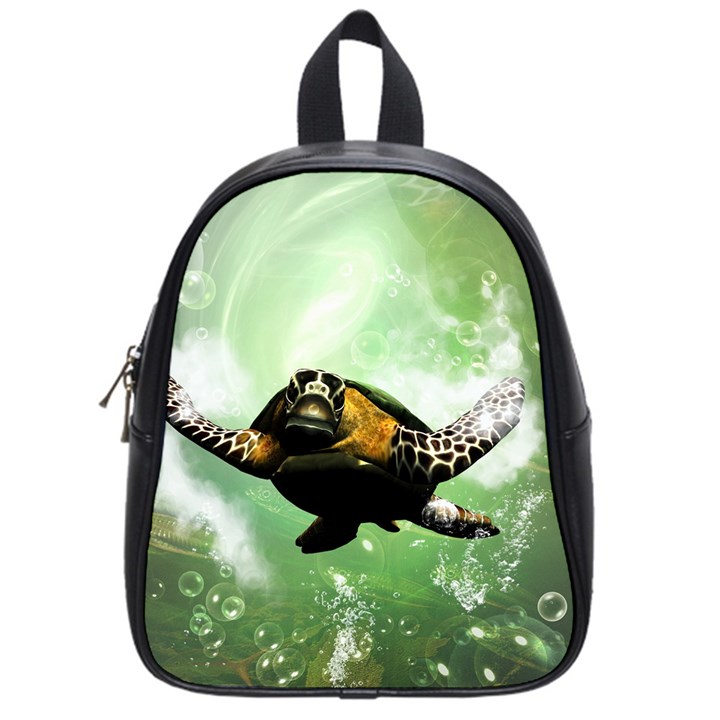 Wonderful Sea Turtle With Bubbles School Bags (Small) 