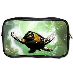 Wonderful Sea Turtle With Bubbles Toiletries Bags 2-side by FantasyWorld7