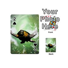 Wonderful Sea Turtle With Bubbles Playing Cards 54 (mini) 