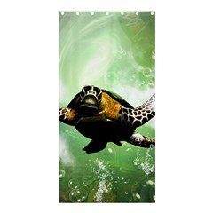 Wonderful Sea Turtle With Bubbles Shower Curtain 36  X 72  (stall)  by FantasyWorld7